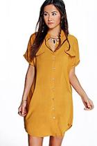 Boohoo Maeve Pocket Detail Sleeveless Shirt Dress