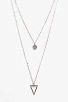 Boohoo Alice Arrow And Coin Layered Necklace