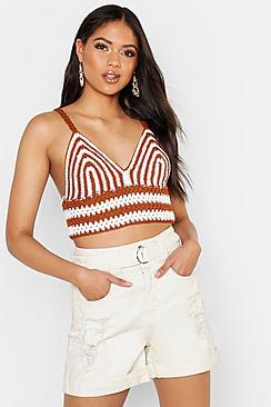 Boohoo Tall D Ring Belted Denim Shorts