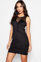 Boohoo Zoe Black Mesh Mini Dress