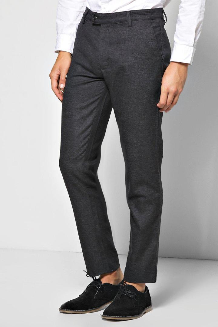 Boohoo Skinny Fit Suit Trousers Charcoal
