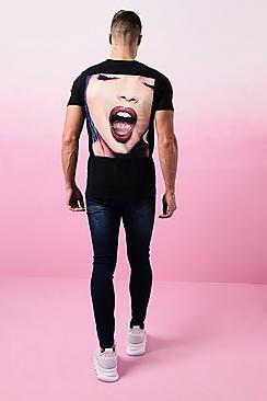 Boohoo Valentines Back Print T-shirt With Chest Embroidery