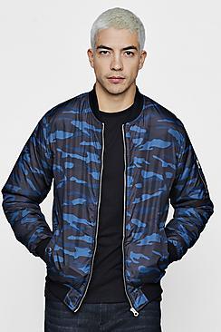 Boohoo Camo Print Bomber