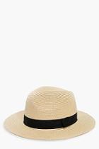 Boohoo Jenna Fedora Hat With Black Trim