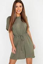 Boohoo Petite Drawstring T-shirt Dress