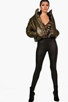 Boohoo Tall Holly Crop Pu Leggings