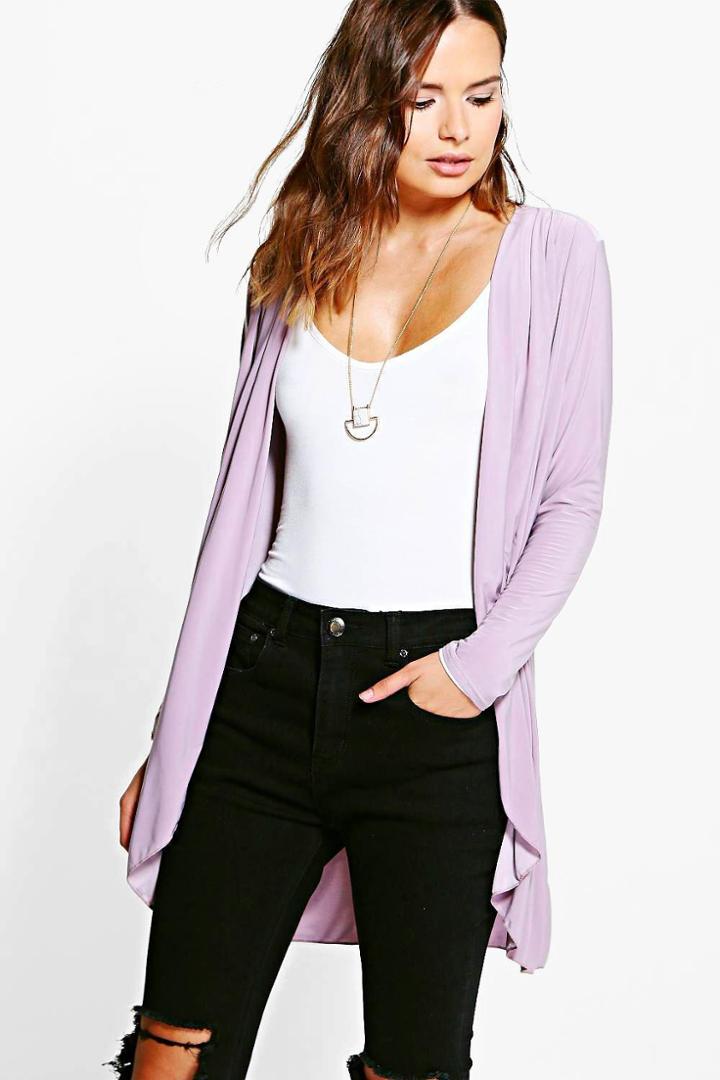 Boohoo Holly Slinky Duster Mauve
