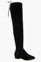 Boohoo Lucy Flat Tie Back Thigh High Boot