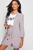 Boohoo Check Pocket Oversized Blazer