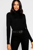 Boohoo Knitted Soft Knit Premium Roll Neck Top