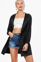 Boohoo Tilly Oversized Pocket Festival Jacket Black