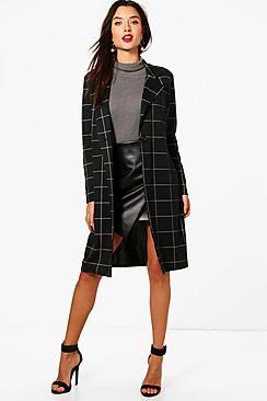 Boohoo Megan Grid Check Duster
