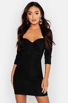 Boohoo Petite Gathered Cup Detail Bodycon Dress