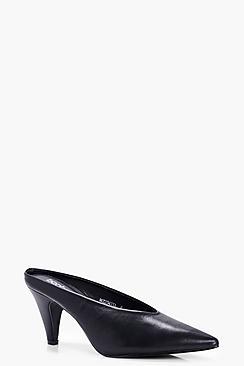 Boohoo Jessica Pointed High Vamp Kitten Mules