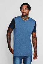 Boohoo Baseball Neck T-shirt With Contrast Sleeve