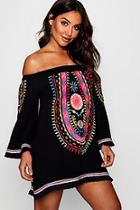 Boohoo Emily Embroidered Tassel Trim Cover Up