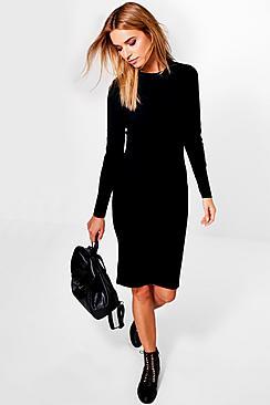 Boohoo Lily Cut Out Sleeve Detail Jumper Dress