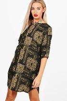 Boohoo Maddie Chain & Leopard Mix Print Shift Dress