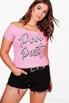 Boohoo Plus Lydia Off The Shoulder Pool Party Top