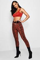 Boohoo Evelyn Snake Print Skinny Jeans