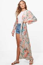 Boohoo Hannah Maxi Tropical Kimono