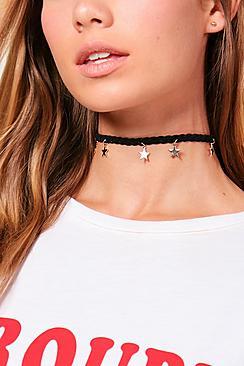 Boohoo Elena Plaited Star Charm Choker