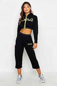 Boohoo Boo U 247 Cropped Jogger With Mesh Panel