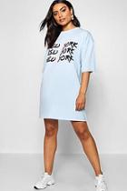 Boohoo Graffiti New York Oversized T Shirt Dress
