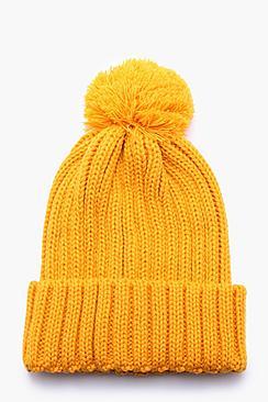 Boohoo Chunky Knit Bobble Beanie