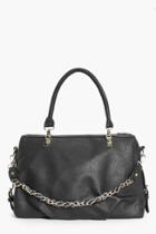 Boohoo Niamh Chain Strap Detail Oversize Day Bag Black