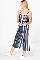 Boohoo Sophie Striped Culottes Jumpsuit