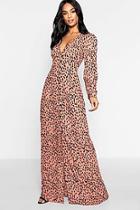 Boohoo Tall Leopard Print Maxi Dress