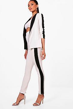 Boohoo Contrast Side Stripe Skinny Trouser