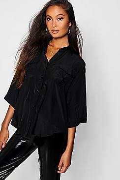 Boohoo Utility Pocket 3/4 Sleeve Shirt