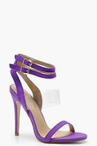 Boohoo Clear Panel Double Buckle Sandals
