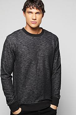 Boohoo Space Dye Crew Neck Sweatshirt