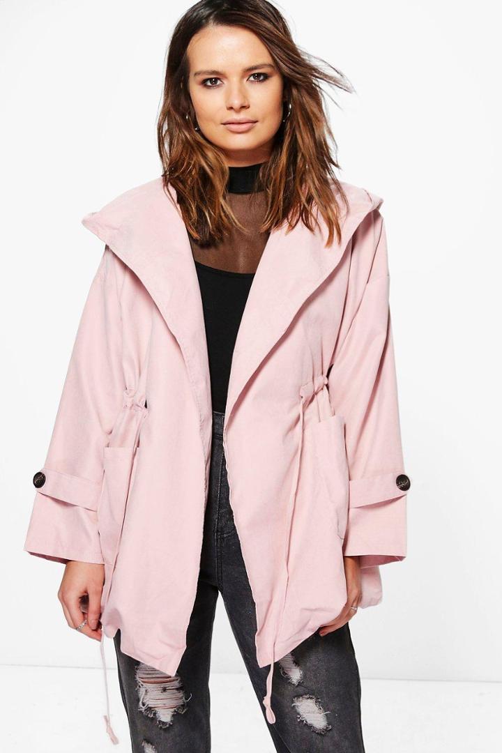 Boohoo Leah Hooded Festival Utility Jacket Nude