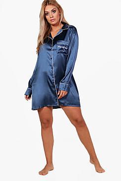 Boohoo Plus Amanda Sleep All Day Satin Night Dress