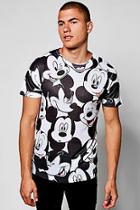 Boohoo Disney All Over Mickey Sublimation Print T-shirt