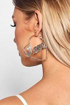 Boohoo Love Heart Hoop Earrings