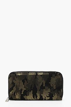 Boohoo Julia Metallic Camo Purse