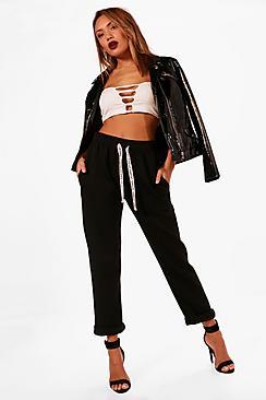 Boohoo Leah Athleisure Slogan Tape Joggers