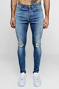 Boohoo Skinny Jeans With Distressed Knees