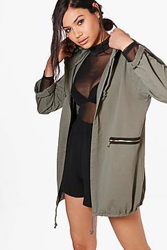 Boohoo Kate Oversized Zip Detail Utility Jacket
