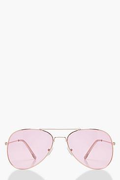 Boohoo Laila Pastel Pink Lens Aviators