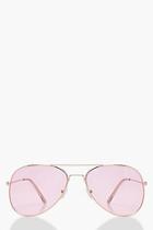 Boohoo Laila Pastel Pink Lens Aviators