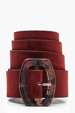 Boohoo Multi Colour Resin Rectangle Buckle Belt