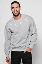 Boohoo Christmas Reindeer Print Crew Neck Jumper