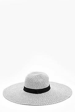Boohoo Scarlett Mono Straw Floppy Hat