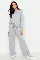 Boohoo Knot Detail Wide Leg Tracksuit